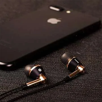 1MORE Triple Driver In-Ear Earphones Hi-Res Headphones with High Resolution, Bass Driven Sound, MEMS Mic, In-Line Remote, High Fidelity for Smartphones/PC/Tablet - Gold