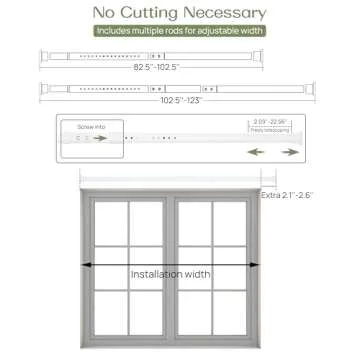 ALLZONE Adjustable Tension Rod for Heavy Curtains