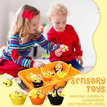 Seenelling Bee Sensory Bin Filler, Boys Girls Early Education and Sorting Counting Training Development, Bee Themed Counting Toys, Sensory Toys, Boys and Girls Can Play