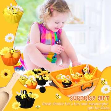 Seenelling Bee Sensory Bin Filler, Boys Girls Early Education and Sorting Counting Training Development, Bee Themed Counting Toys, Sensory Toys, Boys and Girls Can Play