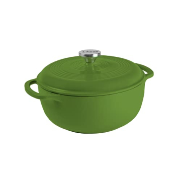 Lodge 6 Quart Enameled Cast Iron Dutch Oven – Versatile & Durable for All Cooking Needs