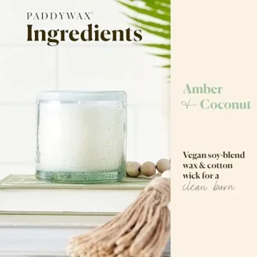 Paddywax Amber Coconut Scented Candle in Hand-Blown Glass