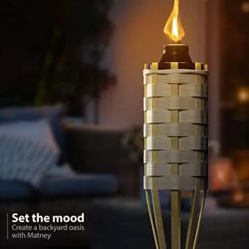 Matney Bamboo Torches - Mosquito Repelling Outdoor Lighting