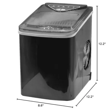 SPECILITE Ice Makers Countertop, Compact Ice machine Maker, Self Cleaning - 26Lbs/24H, 9 Ice Cubes S/L in 6-8 Mins, Portable Icemaker with Ice Bag/Scoop/Basket for Home Kitchen Office Bar