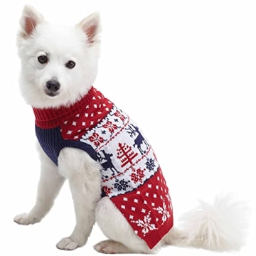 Blueberry Pet Ugly Christmas Reindeer Dog Sweater Turtleneck