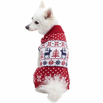 Blueberry Pet Ugly Christmas Reindeer Dog Sweater Turtleneck
