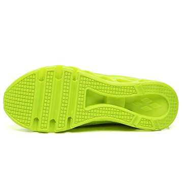 FRSHANIAH Sneakers for Men Slip On Casual Sport Running Shoes Athletic Tennis Walking Shoes Breathable Fashion Gym Runner Jogging Shoes Green Size 8.5