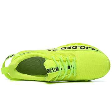 FRSHANIAH Sneakers for Men Slip On Casual Sport Running Shoes Athletic Tennis Walking Shoes Breathable Fashion Gym Runner Jogging Shoes Green Size 8.5