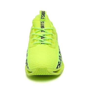 FRSHANIAH Sneakers for Men Slip On Casual Sport Running Shoes Athletic Tennis Walking Shoes Breathable Fashion Gym Runner Jogging Shoes Green Size 8.5