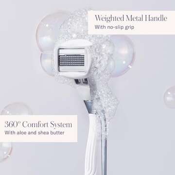 Flamingo Razors for Women, 1 Women's Razor Handle (Chrome), 5 Blade Razor for Women with Aloe and Shea Butter Glide Strips