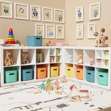 ORGIDOL 8 Pack Colorful Storage Bins with Lids Stackable Storage Container for Organizing, Storage B...