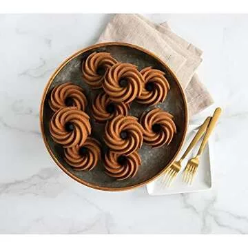 Nordic Ware Heritage Bundtlette Cake Pan for Mini Cakes