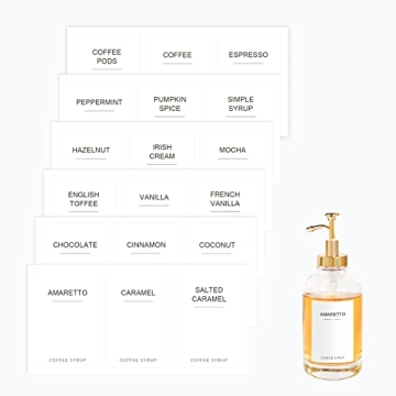 Mustry Coffee Syrup Labels for Stylish Coffee Bars