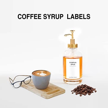 Mustry Coffee Syrup Labels for Stylish Coffee Bars