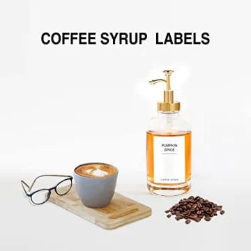 Mustry Coffee Syrup Labels for Stylish Coffee Bars