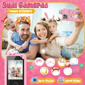 Luyiilo Unicorn Kids Phone with Learning Games and Camera