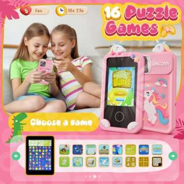 Luyiilo Unicorn Kids Phone with Learning Games and Camera