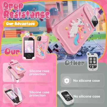 Luyiilo Unicorn Kids Phone with Learning Games and Camera