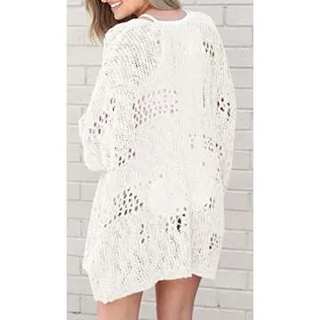 Lightweight Boho Cardigan – Women's Crochet Kimono Sweater