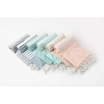 Turkish Beach Towels of Organic Cotton - Oversized Sand Free Beach Towels - Lightweight and Quickdry Beach Towels Perfect for Travel & Packing - Prewashed Boho Beach Towel - Navy Beach Towel (71"x37")