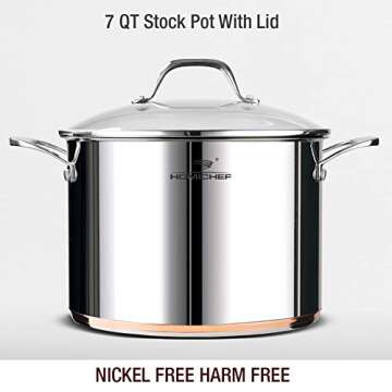 HOMICHEF Nickel Free 10-Piece Stainless Steel Cookware
