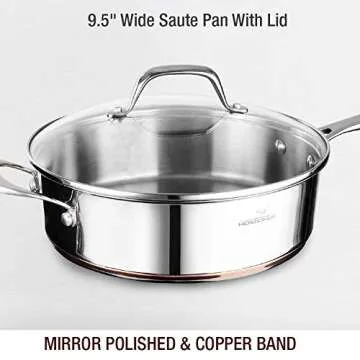 HOMICHEF Nickel Free 10-Piece Stainless Steel Cookware