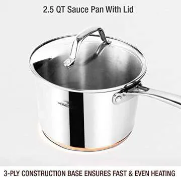 HOMICHEF Nickel Free 10-Piece Stainless Steel Cookware