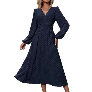 Stylish LiotXecd Maxi Dress for Curvy Women - Navy Blue
