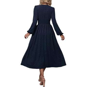 Stylish LiotXecd Maxi Dress for Curvy Women - Navy Blue