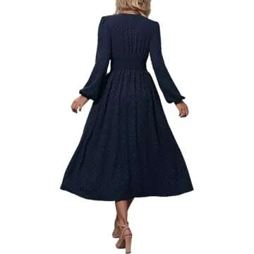 Stylish LiotXecd Maxi Dress for Curvy Women - Navy Blue