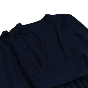 Stylish LiotXecd Maxi Dress for Curvy Women - Navy Blue