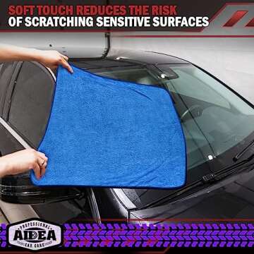 AIDEA Microfiber Towels for Cars-2PK, Large Professional Car Drying Towel, Scratch-Free, Strong Water Absorption Drying Towel for Cars, SUVs, RVs, Trucks, and Boats, 24inx 31in, Blue