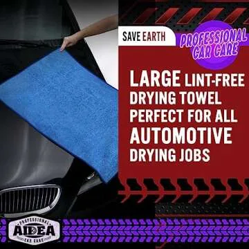 AIDEA Microfiber Towels for Cars-2PK, Large Professional Car Drying Towel, Scratch-Free, Strong Water Absorption Drying Towel for Cars, SUVs, RVs, Trucks, and Boats, 24inx 31in, Blue