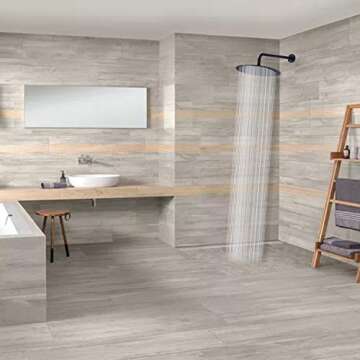 GGStudy 12 Inches Round Rain Shower head Large Stainless Steel High Pressure Shower Head,Ultra Thin ...