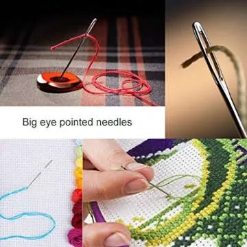 WONVOC Long Sewing Needles - 9 Pcs & 3 Sizes-4.9/5.9/6.9'' Stitching Needles, Hand Sewing Needles for Stitching and Crafting Projects, Carpet, Cushion, Curtain
