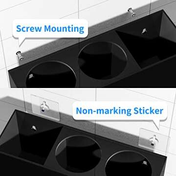 NIUBEE Hair Dryer Holder, Hair Tool Organizer Wall Mount, Blow Dryer Holder Cabinet Door, Bathroom Styling and Hot Tools Organizer for Flat Irons, Curling Irons (Black)