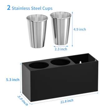 NIUBEE Hair Dryer Holder, Hair Tool Organizer Wall Mount, Blow Dryer Holder Cabinet Door, Bathroom Styling and Hot Tools Organizer for Flat Irons, Curling Irons (Black)