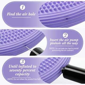Libima Wobble Cushion Wiggle Seat for Sensory Kids, Flexible Seating for Classroom Elementary, Balance Disc with Pump for Office School Home(Lavender Color)