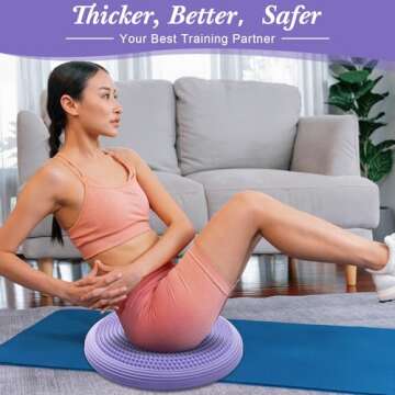Libima Wobble Cushion Wiggle Seat for Sensory Kids, Flexible Seating for Classroom Elementary, Balance Disc with Pump for Office School Home(Lavender Color)