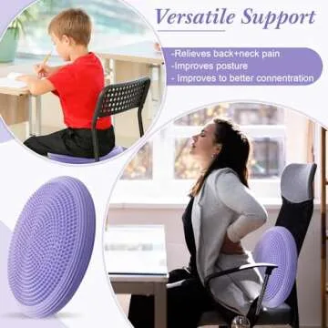 Libima Wobble Cushion Wiggle Seat for Sensory Kids, Flexible Seating for Classroom Elementary, Balance Disc with Pump for Office School Home(Lavender Color)