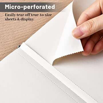 Hardcover Sketch Book 9" x 12", Sketchbook Drawing Pads, 160GSM Thick Smooth Sketching Paper 46 Sheets/92 Pages, Micro-Perforated Pages