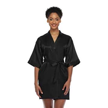 Feelia Short Silky Robes for Women - Elegant Satin Robe