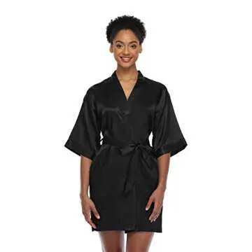 Feelia Short Silky Robes for Women - Elegant Satin Robe