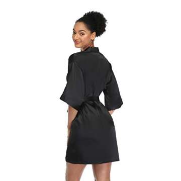 Feelia Short Silky Robes for Women - Elegant Satin Robe