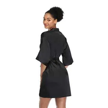 Feelia Short Silky Robes for Women - Elegant Satin Robe