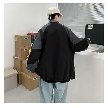 Pbkabiug Vintage Women Jackets Hip Hop Style Patchwork Windbreak Unisex Streetwear Lightweight Jackets Bomber Jackets