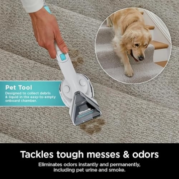 Shark PX201 StainStriker Portable Carpet & Upholstery Cleaner, Spot, Stain, & Odor Eliminator, 3 Attachments, Perfect for Pets, Carpet, Area Rugs, Couches, Upholstery, Cars & More, White (Renewed)
