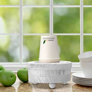 Cup Holder Wooden Cup Holder with Marker Slot Cup Dispenser Party Round Cup Organizer for Party Decoration Bathroom Kitchen Showers Picnic Housewarming Couples Gift Social Gathering