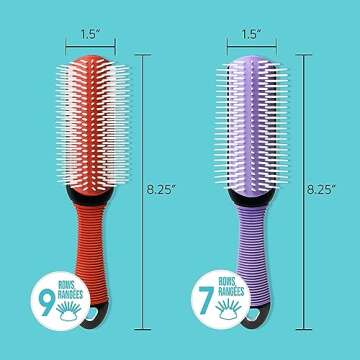 KISS Detangling Hair Brush with Non-Slip Grip for Easy Use