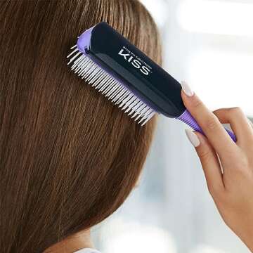KISS Detangling Hair Brush with Non-Slip Grip for Easy Use